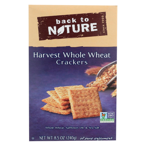 Back To Nature Harvest Whole Wheat Crackers - Whole Wheat, Safflower Oil And Sea Salt - Case Of 12 - 8.5 Oz.