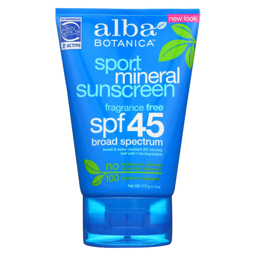 Alba Botanica Sunscreen - Sport Mineral Spf 45 - 4 Oz