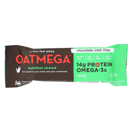 Oatmegabar Protein Bar - Dark Chocolate Mint Crisp - 1.8 Oz Bars - Case Of 12