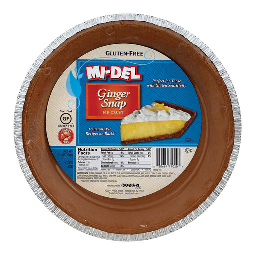 Midel Gluten Free Ginger Snaps - Pie Crust - Case Of 12 - 7.1 Oz.