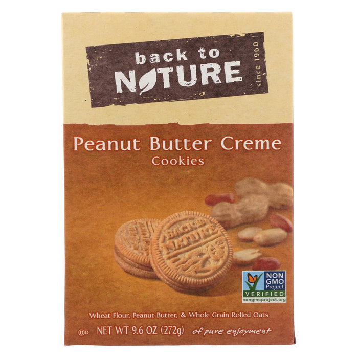 Back To Nature Creme Cookies - Peanut Butter - Case Of 6 - 9.6 Oz.