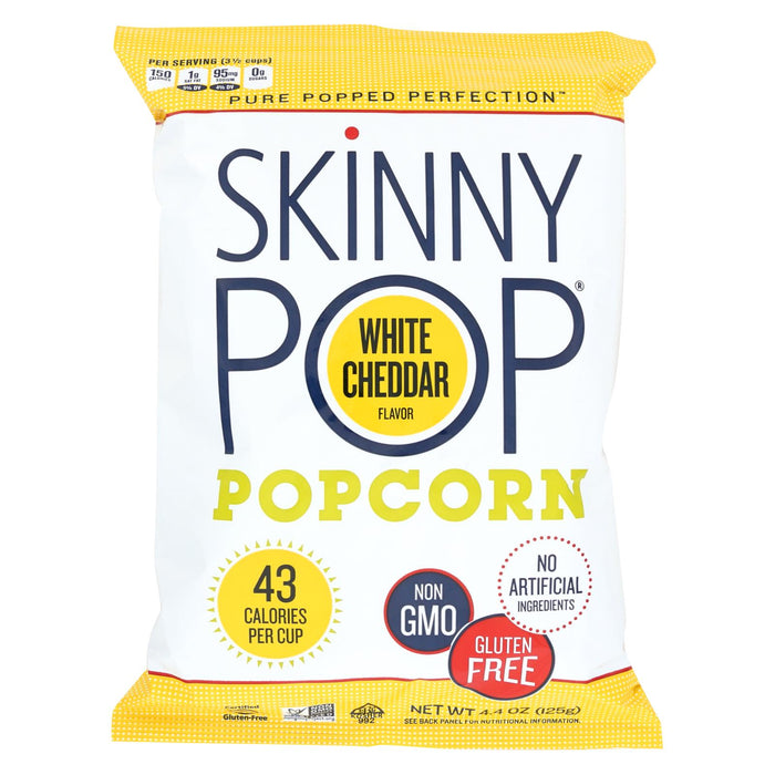 Skinnypop Popcorn Skinny Pop - White Cheddar - Case Of 12 - 4.4 Oz.