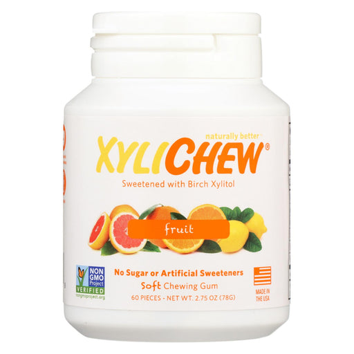 Xylichew Gum - Fruit - Jar - 60 Pieces - 1 Case