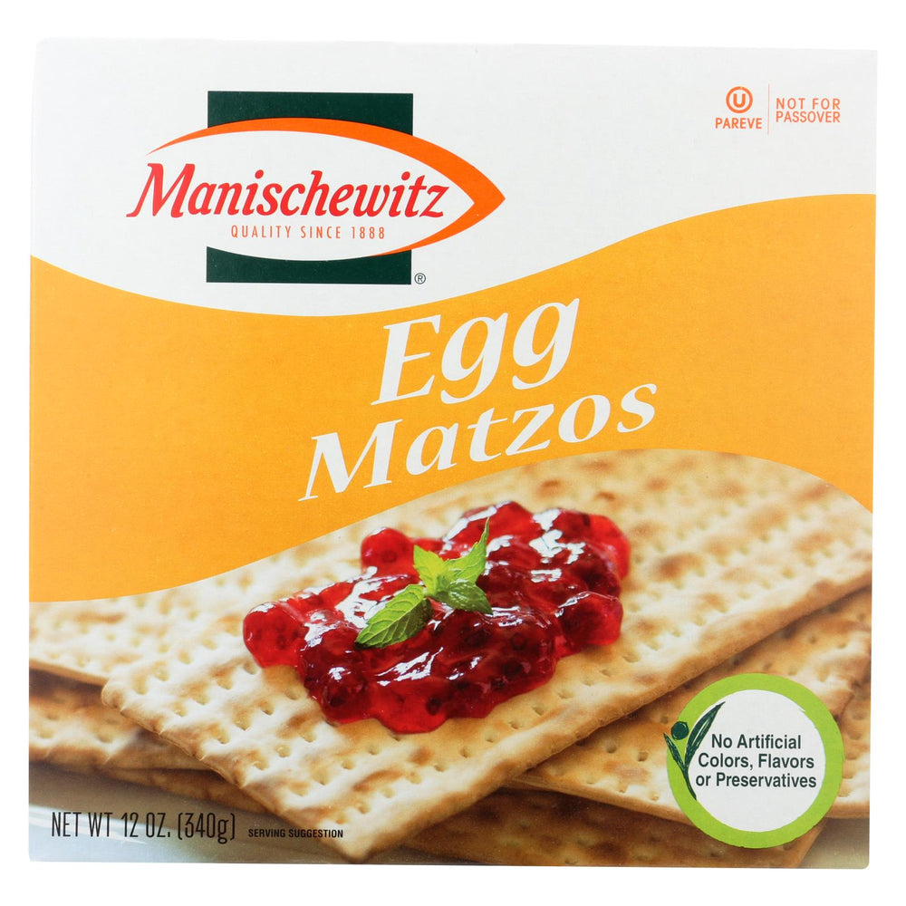 Manischewitz Egg Matzos Crackers - Case Of 12 - 12 Oz.