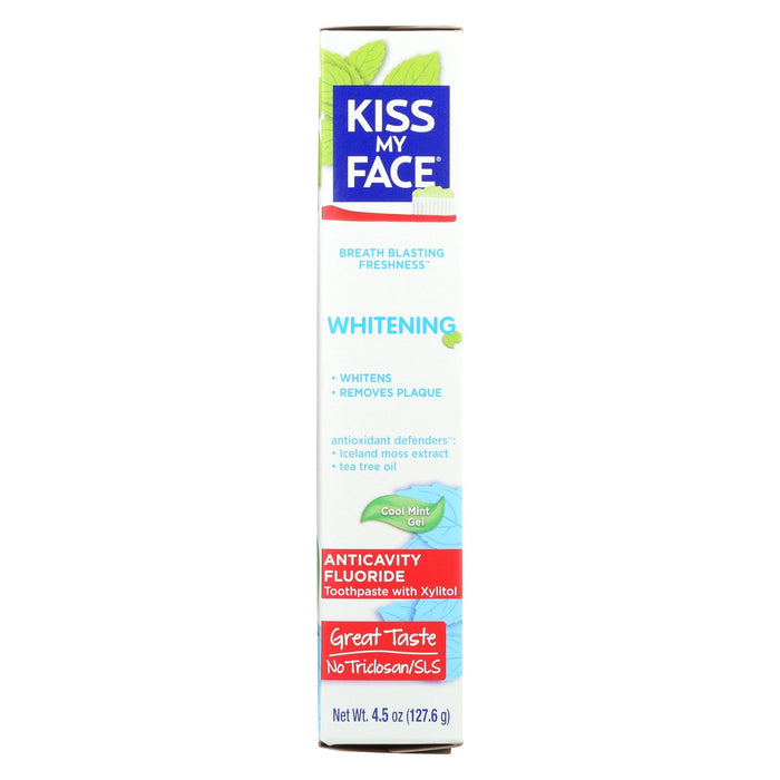 Kiss My Face Toothpaste - Whitening - Anticavity Fluoride - Gel - 4.5 Oz
