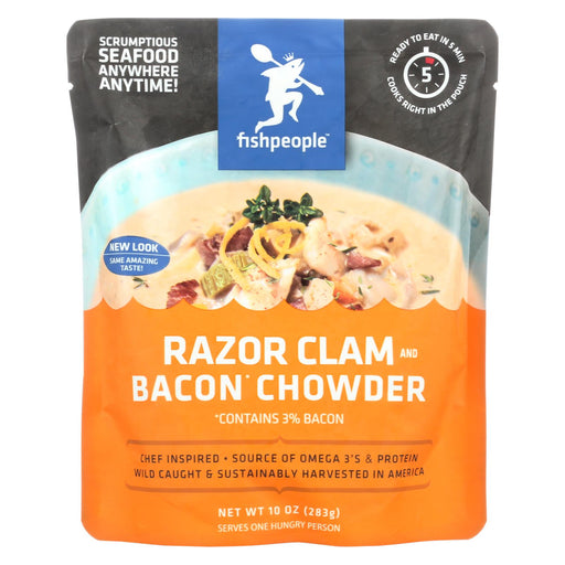 Fishpeople Razor Clam And Bacon Chowder - Case Of 12 - 10 Oz.