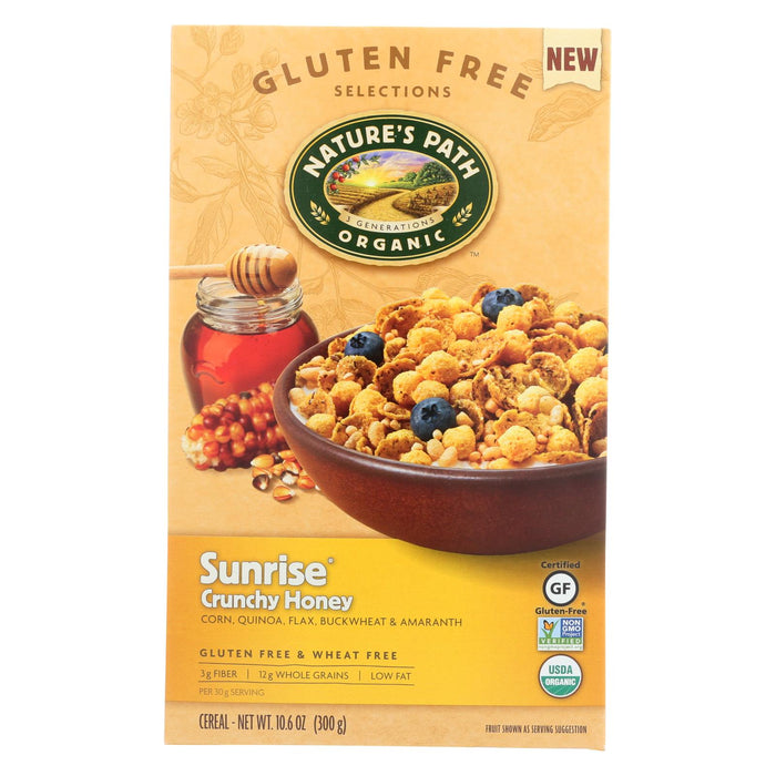 Nature's Path Organic Sunrise Cereal - Crunchy Honey - Case Of 12 - 10.6 Oz.