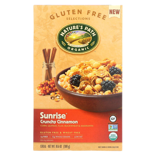 Nature's Path Organic Sunrise Cereal - Crunchy Cinnamon - Case Of 12 - 10.6 Oz.