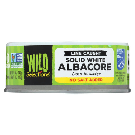 Wild Selections Solid White Albacore Tuna In Water - No Salt - Case Of 12 - 5 Oz.