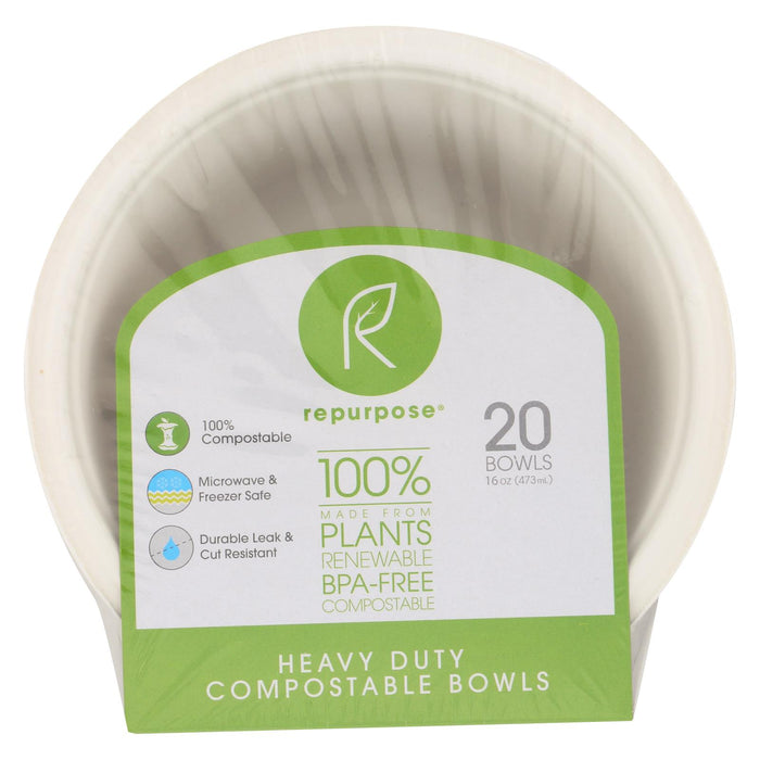 Repurpose Plant Based Bagasse Bowls - Case Of 12 - 20 Count