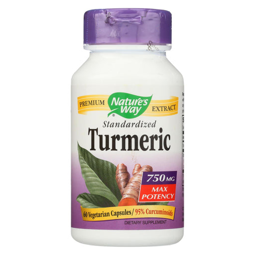 Nature's Way Turmeric - Maximum Potency - 750 Mg - 60 Vegetarian Capsules
