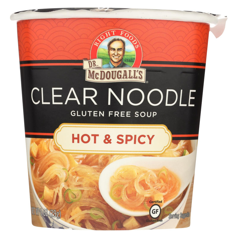 Dr. Mcdougall's Hot And Spicy Clear Noodle Asian Soup Cup - Case Of 6 - 1 Oz.