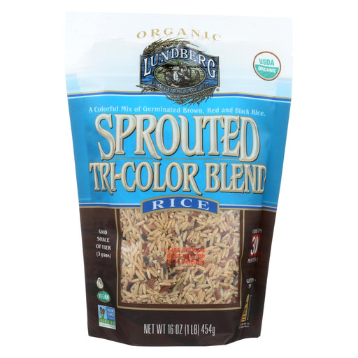 Lundberg Family Farms Sprouted Tri - Color Blend Rice - Case Of 6 - 1 Lb.