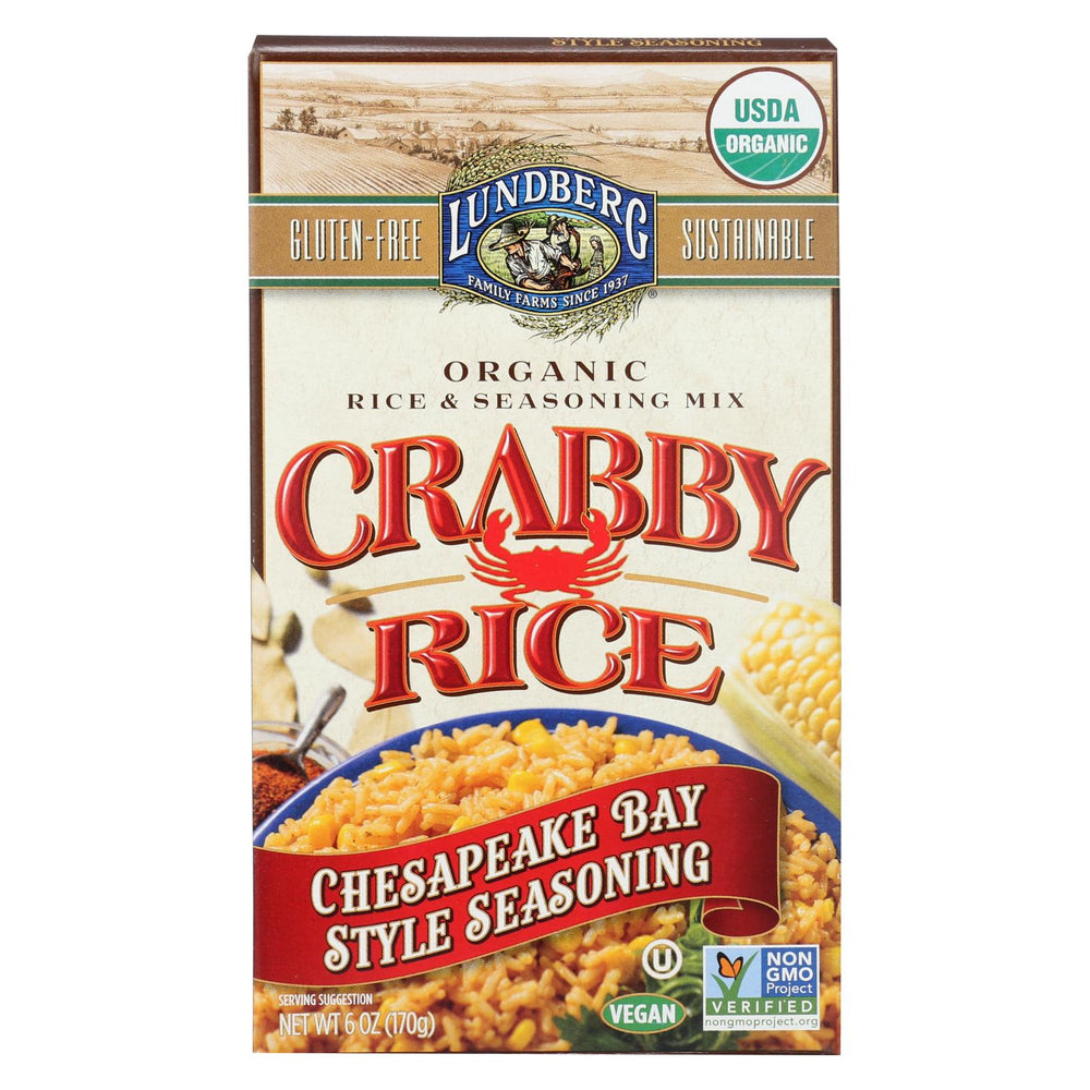 Lundberg Family Farms Organic Crabby Rice Chesapeake Bay Style And Seasoning - Case Of 6 - 6 Oz.
