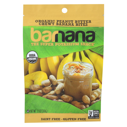 Barnana Chewy Banana Bites - Organic Peanut Butter - Case Of 12 - 3.5 Oz.