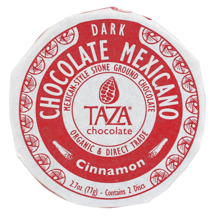 Taza Chocolate Organic Chocolate Mexicano Discs - 50 Percent Dark Chocolate - Cinnamon - 2.7 Oz - Case Of 12