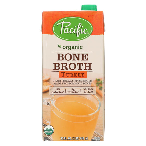 Pacific Natural Foods Bone Broth - Turkey - Case Of 12 - 32 Fl Oz.