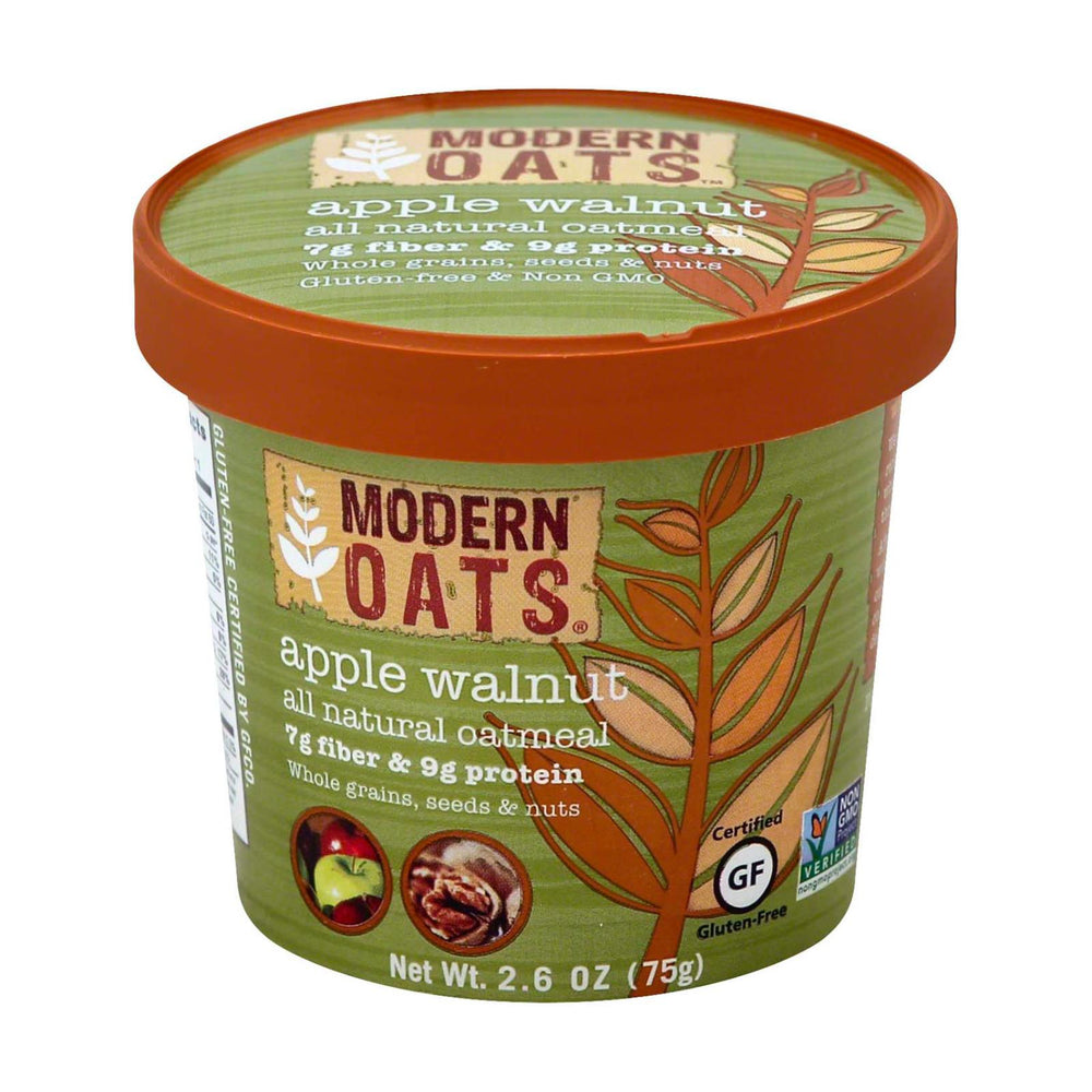 Modern Oats All Natural Oatmeal - Apple Walnut - Case Of 6 - 2.6 Oz.