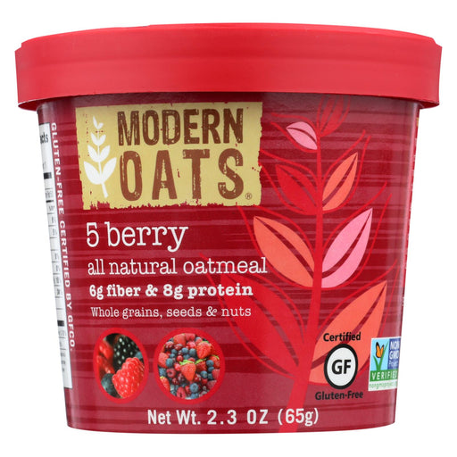 Modern Oats All Natural Oatmeal - 5 Berry - Case Of 6 - 2.3 Oz.