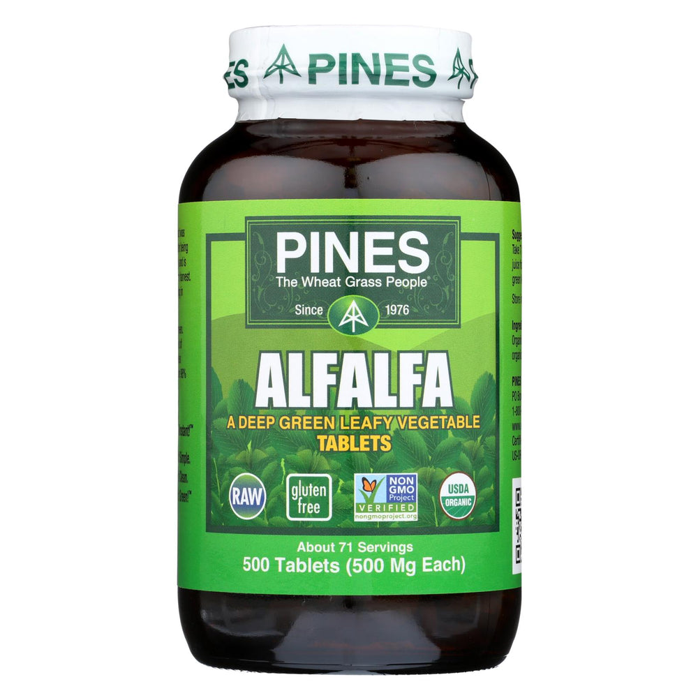 Pines International Alfalfa - Organic - Tablets - 500 Tablets