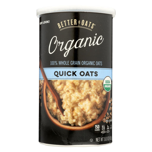 Better Oats Organic Cereal - Quick Oats - Case Of 12 - 16 Oz.