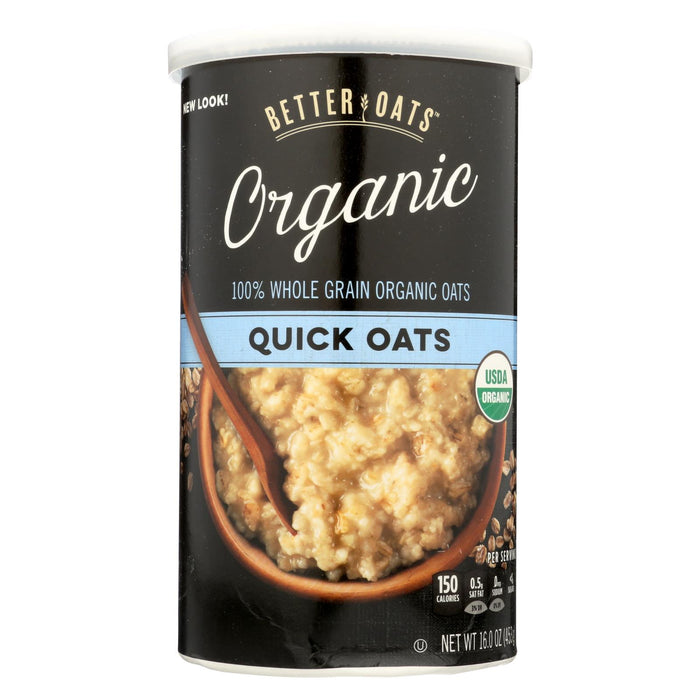 Better Oats Organic Cereal - Quick Oats - Case Of 12 - 16 Oz.