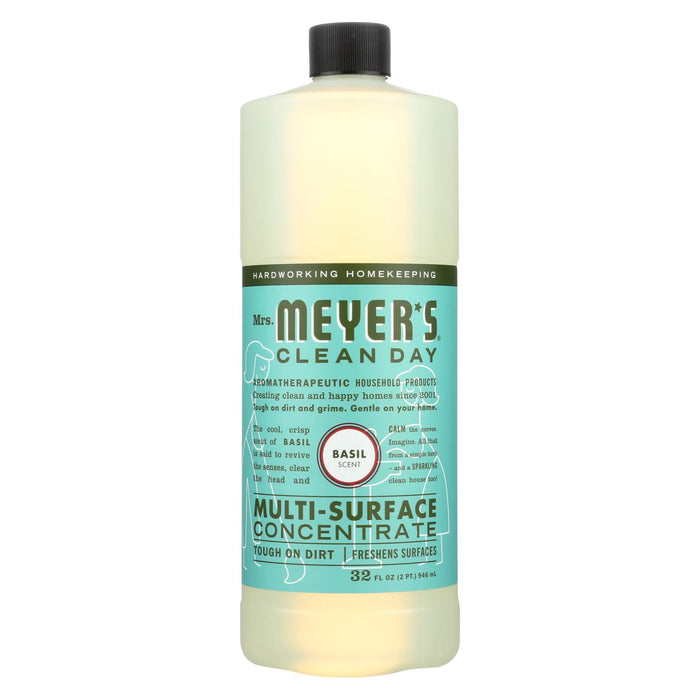 Mrs. Meyer's Clean Day - Multi Surface Concentrate - Basil - 32 Fl Oz - Case Of 6