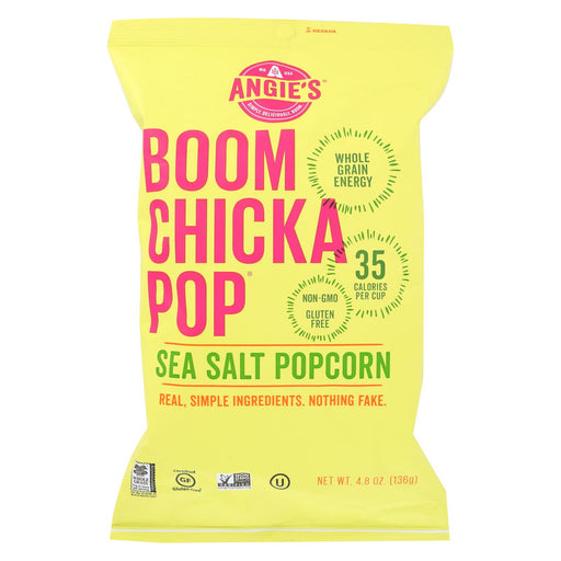 Angie's Kettle Corn Boom Chicka Pop Sea Salt Popcorn - Case Of 12 - 4.8 Oz.