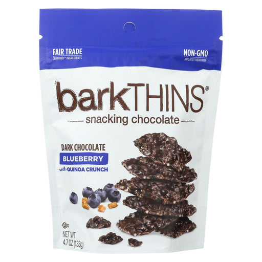 Bark Thins Snacking Dark Chocolate - Blueberry With Quinoa Crunch - Case Of 12 - 4.7 Oz.