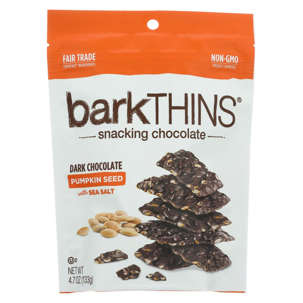 Bark Thins Snacking Dark Chocolate - Pumpkin Seed With Sea Salt - Case Of 12 - 4.7 Oz.