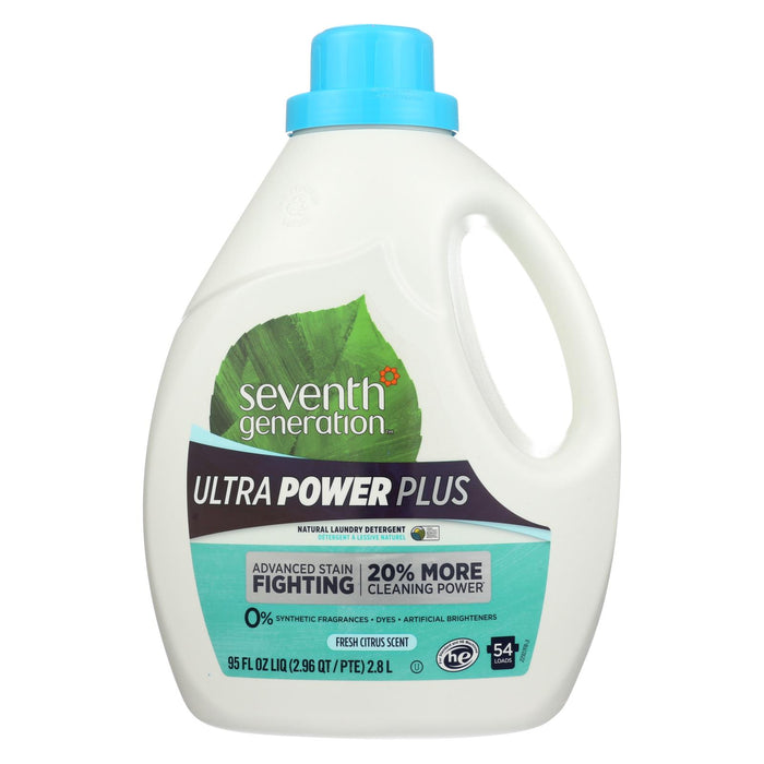 Seventh Generation Ultra Power Plus Natural Laundry Detergent - Free And Clear - Case Of 4 - 95 Fl Oz.