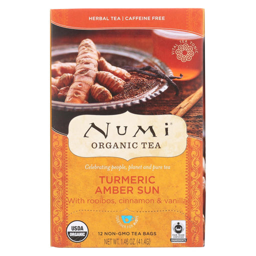 Numi Tea - Organic - Turmeric - Amber Sun - 12 Bags - Case Of 6