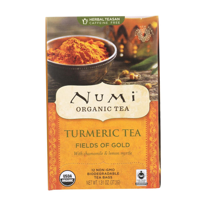 Numi Tea - Organic - Turmeric - Fields Of Gold - 12 Bags - Case Of 6