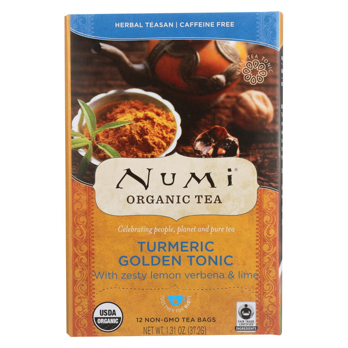 Numi Tea - Organic - Turmeric - Golden Tonic - 12 Bags - Case Of 6