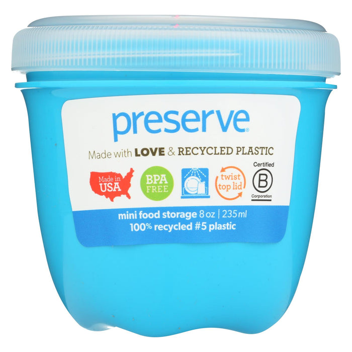 Preserve Food Storage Container - Round - Mini - .aqua - 8 Oz - 1 Count - Case Of 12