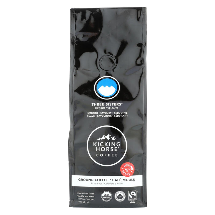 Kicking Horse Coffee - Organic - Ground - Three Sisters - Medium Roast - 10 Oz - Case Of 6