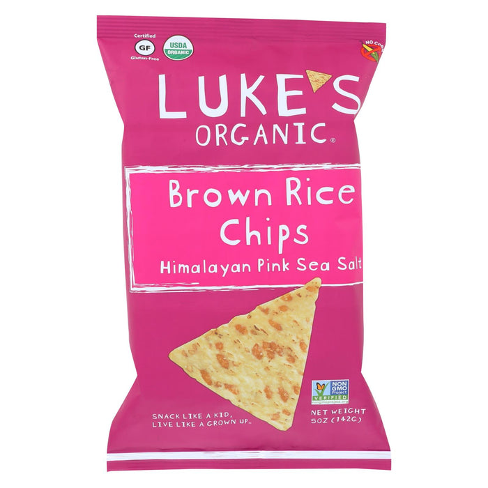 Luke's Organic Brown Rice Chips - Case Of 12 - 5 Oz.