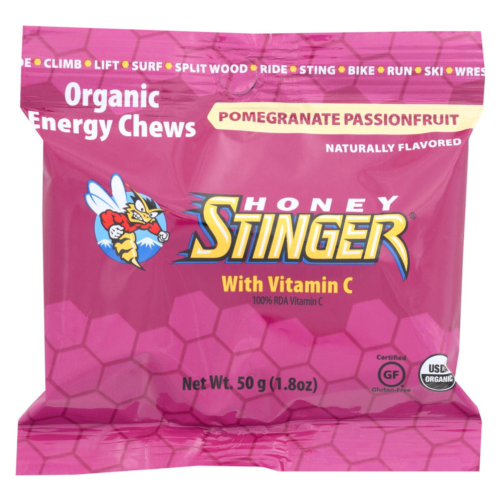 Honey Stinger Energy Chew - Organic - Pomegranate Passion Fruit - 1.8 Oz - Case Of 12