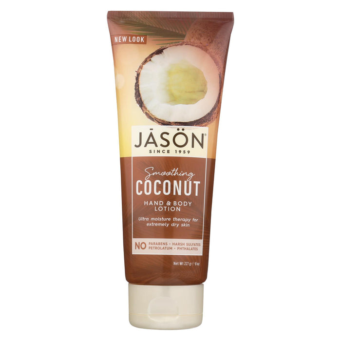 Jason Natural Products Hand And Body Lotion - Smoothing Coconut - 8 Oz