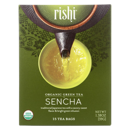 Rishi Organic Green Tea - Sencha - Case Of 6 - 15 Bags