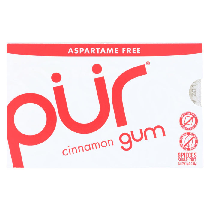 Pur Gum - Cinnamon - Aspartame Free - 9 Pieces - 12.6 G - Case Of 12