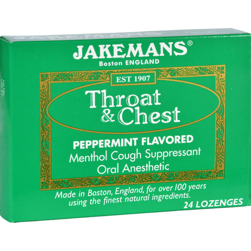 Jakemans Lozenge - Throat And Chest - Peppermint - 24 Count