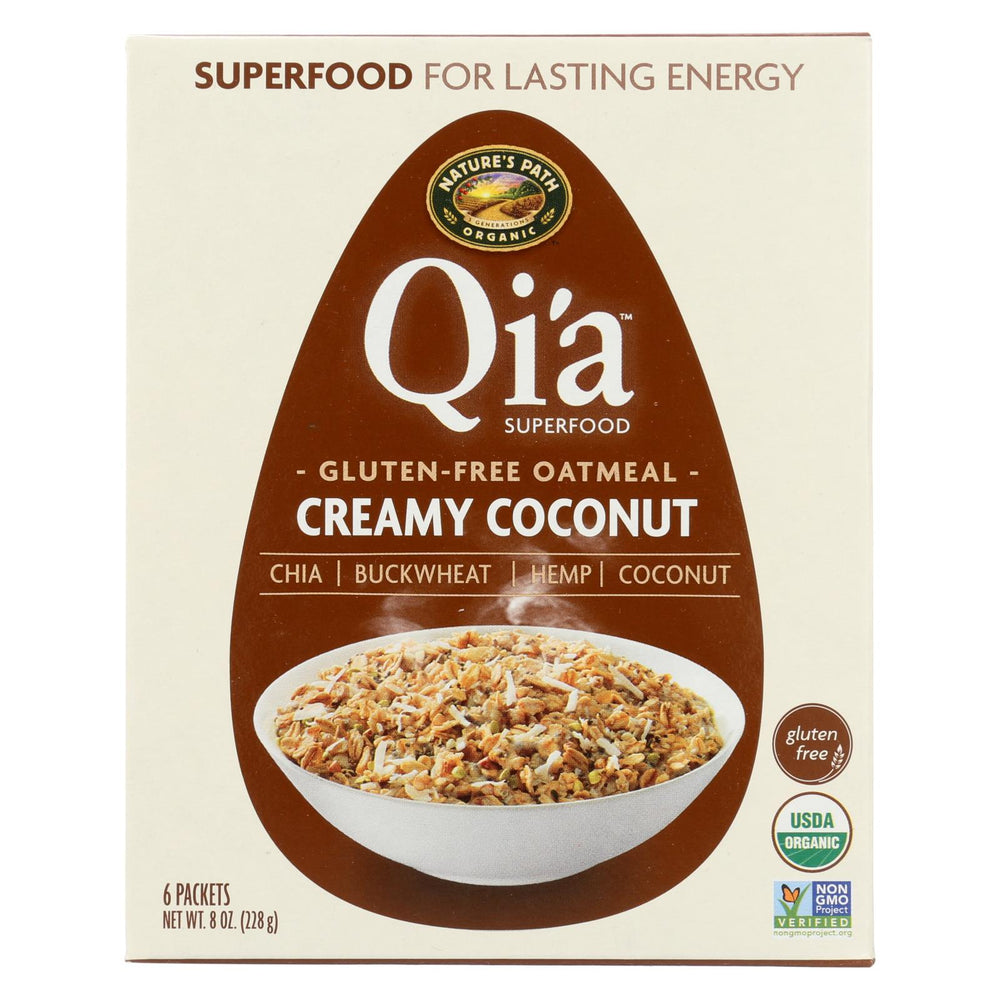 Nature's Path Organic Qi'a Superfood Hot Oatmeal - Creamy Coconut - Case Of 6 - 8 Oz.