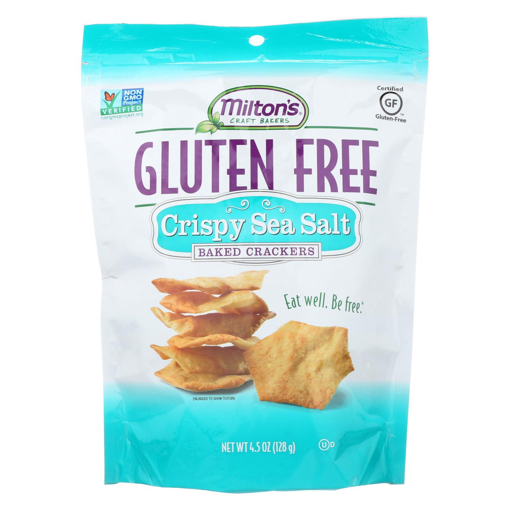 Miltons Gluten Free Baked Crackers - Crispy Sea Salt - Case Of 12 - 4.5 Oz.