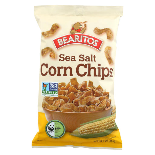 Bearitos Corn Chip - Sea Salt - Case Of 12 - 9 Oz
