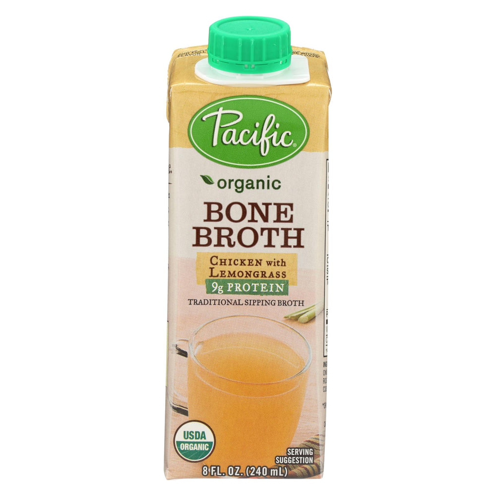 Pacific Natural Foods Bone Broth - Chicken With Lemongrass - Case Of 12 - 8 Fl Oz.