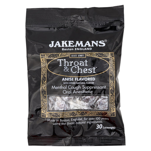 Jakemans Lozenge - Throat And Chest - Licorice - 30 Count