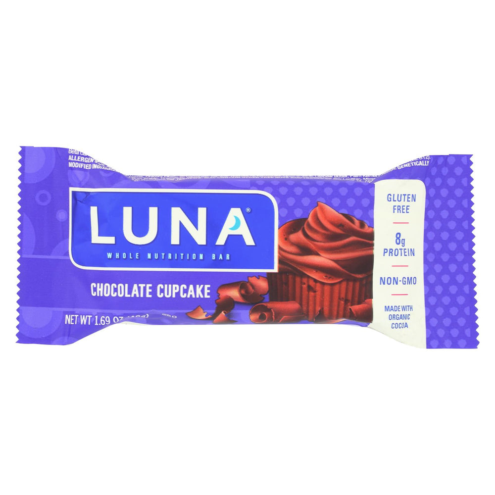 Luna Organic Nutrition Bar - Chocolate Cupcake - Gluten Free - 1.69 Oz - Case Of 15