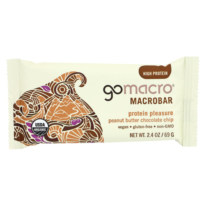 Gomacro Organic Macrobar - Peanut Butter Chocolate Chip - 2.5 Oz Bars - Case Of 12
