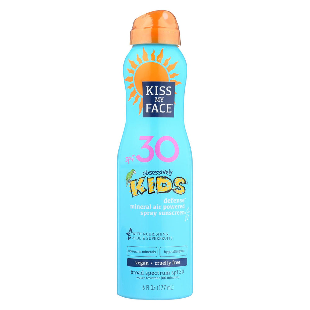 Kiss My Face Sunscreen - Mineral - Continuous Spray - Kids Defense - Spf 30 - 6 Oz
